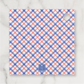 Aquarell Rot & Blau Karierte Hummer Geschenkanhänger (Rückseite)