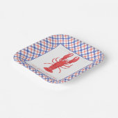 Aquarell Rot & Blau Karierte Hummer Pappteller (Gewinkelt)