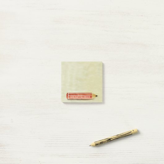 Aquarell-Rot-Bleistift Post-it Klebezettel (Auf Schreibtisch)