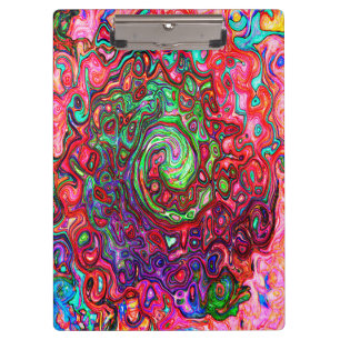 Aquarell Rot Groovy Abstrakter Retro Flüssigkeitsw Klemmbrett