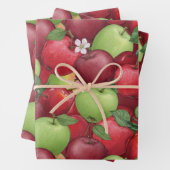 Aquarell Rot, Grün und Granny Smith Apfel Geschenkpapier Set (Beispiel)
