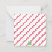 Aquarell-Rot-Polka-Punkt-Schleifen-Monogramm-Kranz Mitteilungskarte (Rückseite)