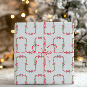 Aquarell-Rot-Punkte-Schleife-Weihnachten Geschenkpapier