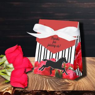 Aquarell Rot Rosen Derby Pferd Streifen Zelt Geschenkschachtel