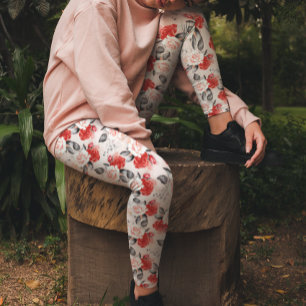 Aquarell Rot Schwarze Rosen Muster Valentinstag Li Leggings