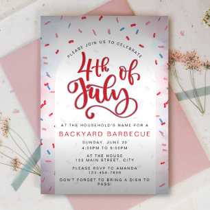 Aquarell Rot und Blau Fourth of July-Party Einladung