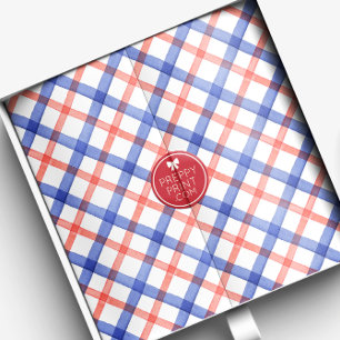 Aquarell Rot und Blau Kariert Seidenpapier