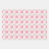 Aquarell-Rot- und Grün-Weihnachtskacheln Geschenkpapier Set (Vorderseite 3)