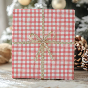 Aquarell Rot und Weiß Gingham Geschenkpapier