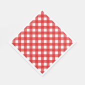 Aquarell Rot und Weißes Kariertes Papier Neapel Serviette (Ecke)