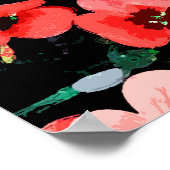 Aquarell Rote Blume Poster (Ecke)