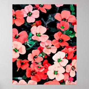 Aquarell Rote Blume Poster