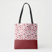 Aquarell-Rote-Herzen-Valentinstag-Farbenblock Tasche (Vorderseite)