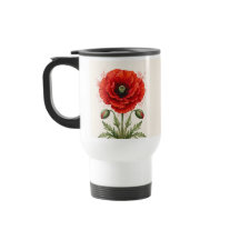 Aquarell-Rote-Mohn-Blumen-Monogramm-Wildblume