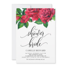 Aquarell Rote Rose Dusche des Bridge-Brautparty