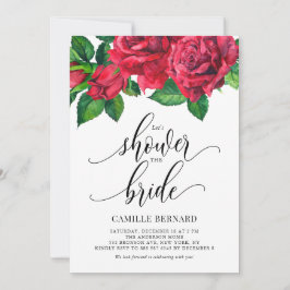 Aquarell Rote Rose Dusche des Bridge-Brautparty Einladung