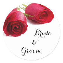 Aquarell-Rote Rose - Rose-Aufkleber