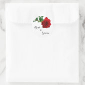 Aquarell-Rote Rose - Rose-Aufkleber Runder Aufkleber (Tasche)