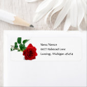 Aquarell-Rote Rose - Rücksendeadressen-Aufkleber (Insitu)