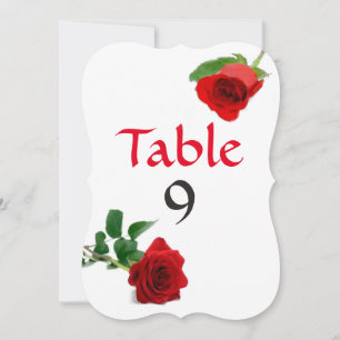 Aquarell-Rote Rose - Tischnummern