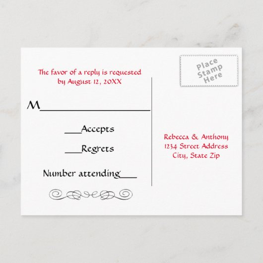 Aquarell-Rote Rose - UAWG Postkarte (Rückseite)