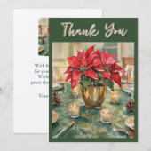 Aquarell Rote Weihnachtsstern Weihnachtsgeschenk Dankeskarte (Vorne/Hinten)