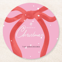 Aquarell Roter Bogen Rosa Weihnachten Party