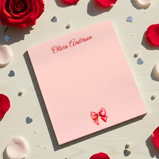 Aquarell-Roter-Bogen Valentinstag Personalisiert Notizblock