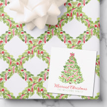 Aquarell-Roter-Bogen-Weihnachtsbaum