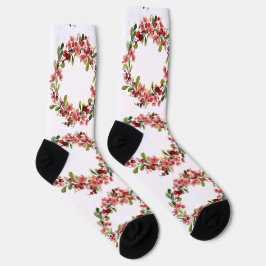 Aquarell Roter Kirschblütenzweig Socken