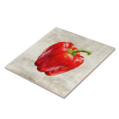 Aquarell Roter Paprika Faux-Textur  Fliese (Seite)