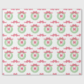 Aquarell-Roter-Punkt-Bogen-Monogramm-Kranz Geschenkpapier (Flach)