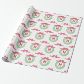 Aquarell-Roter-Punkt-Bogen-Monogramm-Kranz Geschenkpapier (Ungerollt)