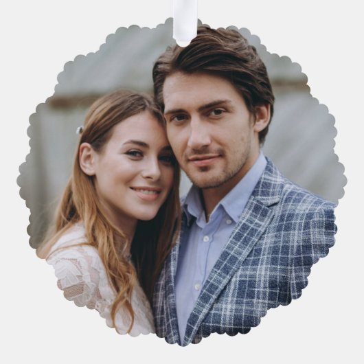 Aquarell Roter Stall Frohe Weihnachten Foto Ornament Karte (Rückseite)