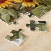 Aquarell Roter Stall mit Sonnenblumen Puzzle (Seite)