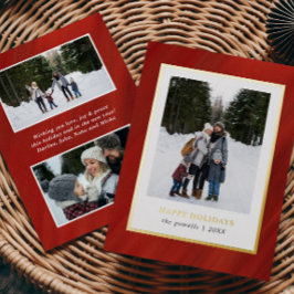 Aquarell Roter Velvet Rahmen 3 Fotos Weihnachten Folien Feiertagskarte