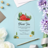 Aquarell Rotes Bauernhaus Ländliche Farm Hochzeit  Acryleinladungen (Insitu (Hochzeit))