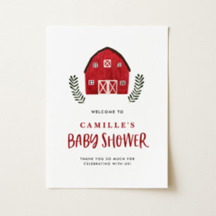 Aquarell-Rotes-Scheune-Rustikale-Farmhouse-Baby-Pa Poster