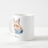 Aquarell Rotfuchs Wildtier Tier Personalisiert Kaffeetasse (Vorderseite Links)
