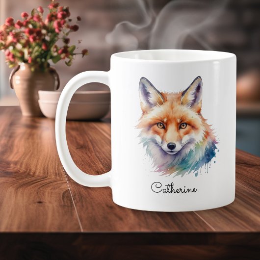 Aquarell Rotfuchs Wildtier Tier Personalisiert Kaffeetasse