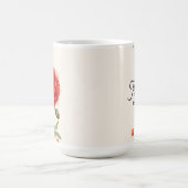 Aquarell-Rotmohn-Blumenmonogramm Wildblume Kaffeetasse (Mittel)