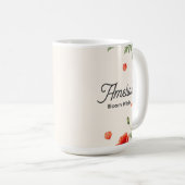Aquarell-Rotmohn-Blumenmonogramm Wildblume Kaffeetasse (VorderseiteRechts)