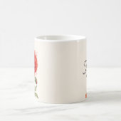 Aquarell-Rotmohn-Blumenmonogramm Wildblume Kaffeetasse (Mittel)