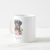 Aquarell-Rottweiler Kaffeetasse (Vorderseite Links)