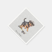 Aquarell-Rottweiler-Servietten Serviette (Ecke)