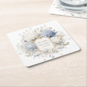 Aquarell Royal Botanique Hortensien Brautdusche Rechteckiger Pappuntersetzer (angewinkelt)