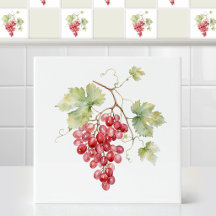 Aquarell Rubinrote Champagner-Traubenrebenblätter
