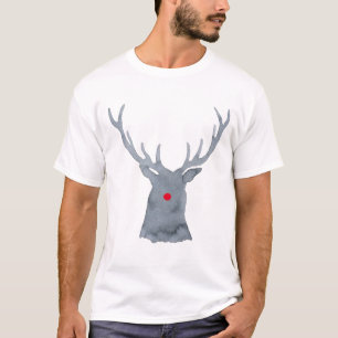 Aquarell-Rudolph-Hirsch-Silhouette Weihnachten T-Shirt