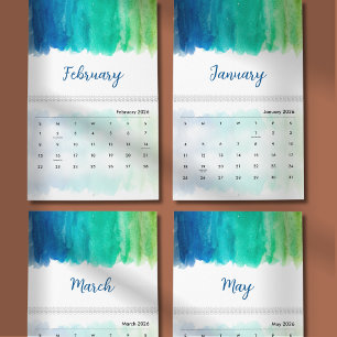 Aquarell-Ruhige und elegante Minimaldesign Kalender