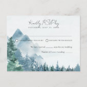Aquarell Rustic Dusk Blue Wedding RSVP Postkarte (Vorderseite)